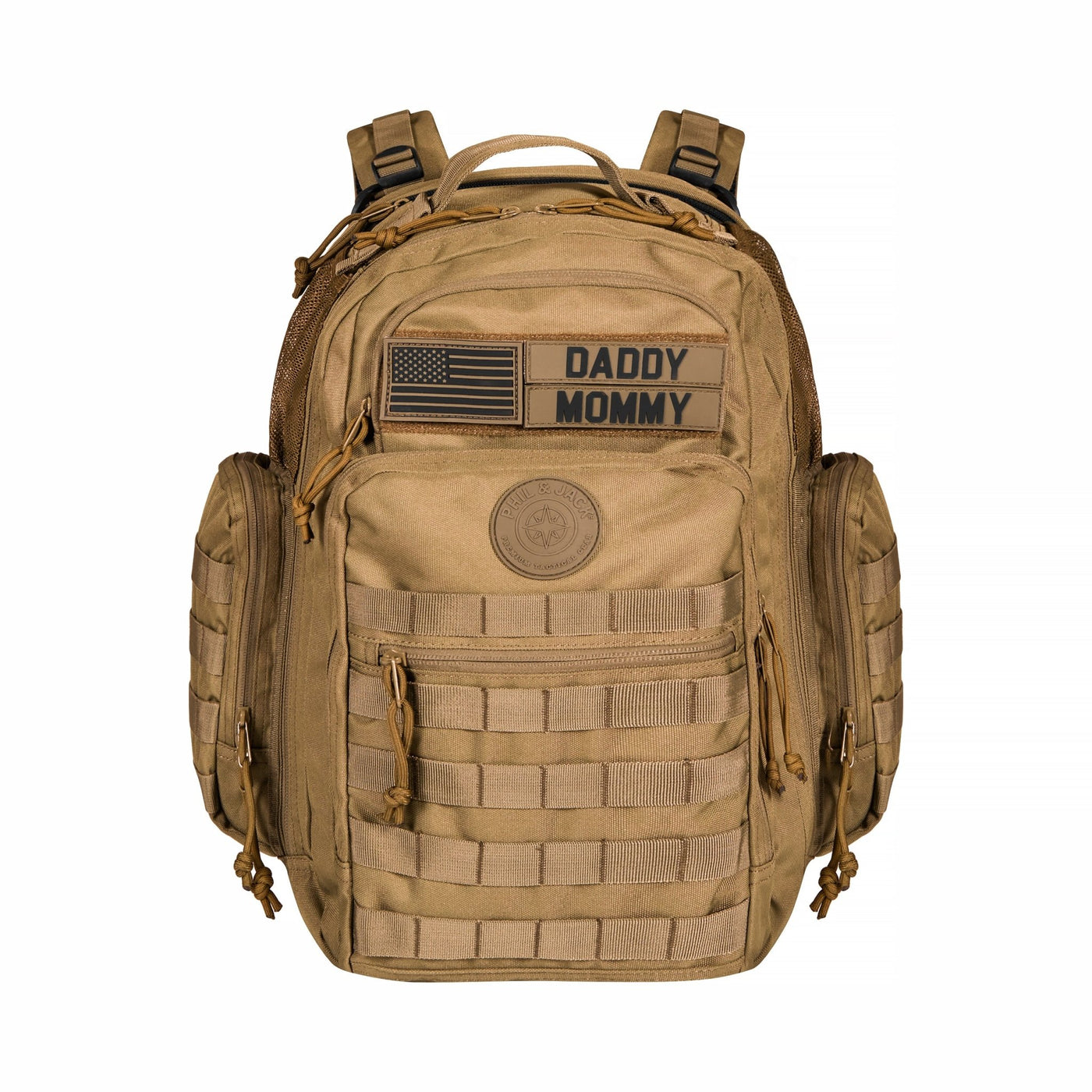 ROBERT TATEOSSIAN LAPG Tactical Nylon Bailout Diaper Bag, Men's Diaper Bag,  Tactical Dad Diaper Bag Brown